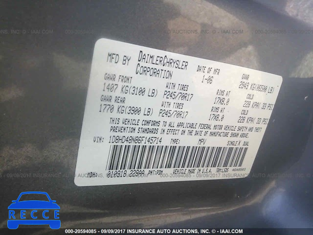 2006 Dodge Durango SLT 1D8HD48N86F145714 image 8