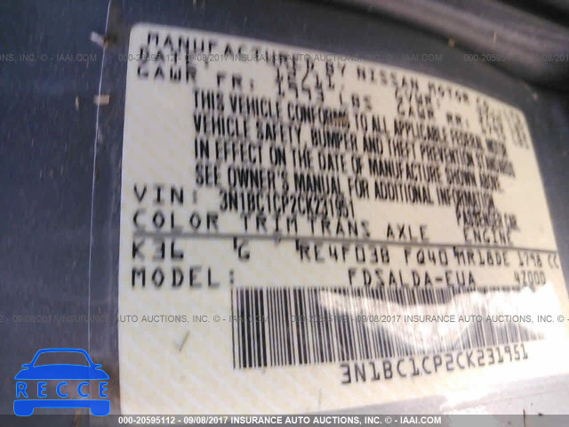 2012 Nissan Versa 3N1BC1CP2CK231951 image 8