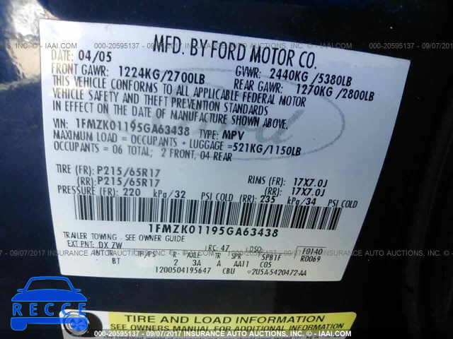 2005 Ford Freestyle SE 1FMZK01195GA63438 Bild 8