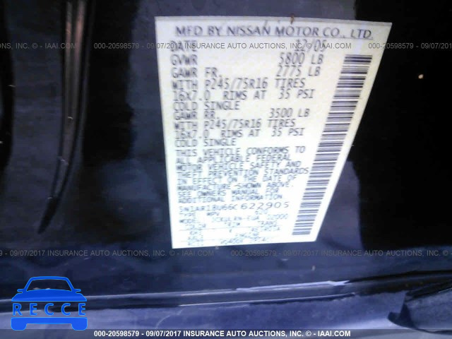 2006 Nissan Pathfinder 5N1AR18U66C622905 зображення 8