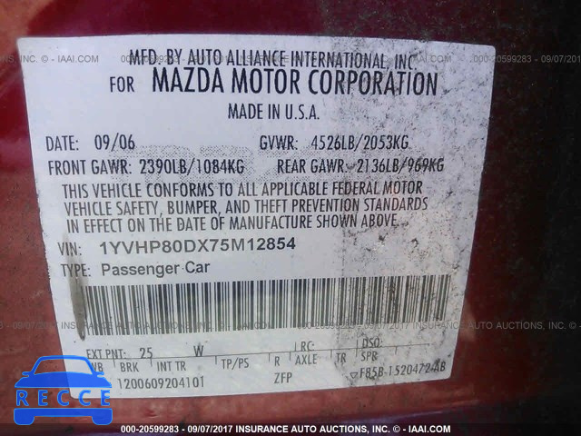 2007 Mazda 6 S 1YVHP80DX75M12854 image 8