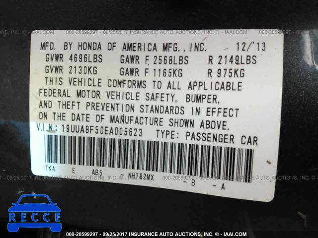 2014 Acura TL TECH 19UUA8F50EA005623 Bild 8