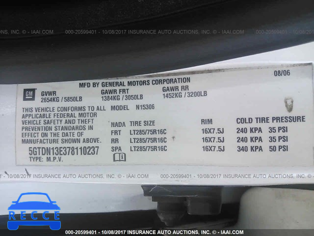 2007 Hummer H3 5GTDN13E378110237 зображення 8