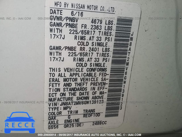 2016 NISSAN ROGUE JN8AT2MV6GW139123 image 8