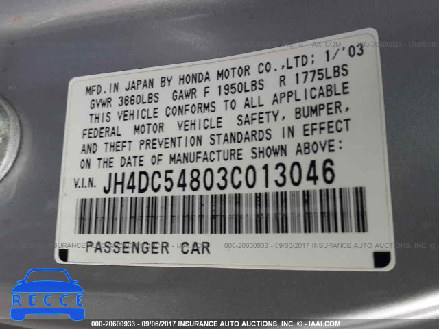 2003 Acura RSX JH4DC54803C013046 image 8