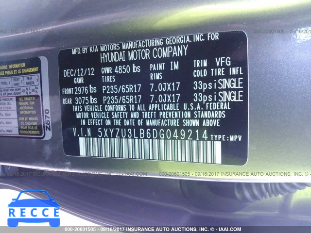 2013 Hyundai Santa Fe Sport 5XYZU3LB6DG049214 image 8
