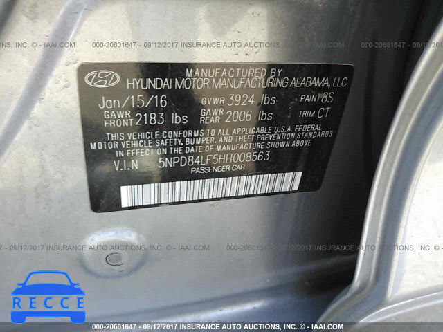 2017 HYUNDAI ELANTRA 5NPD84LF5HH008563 image 8