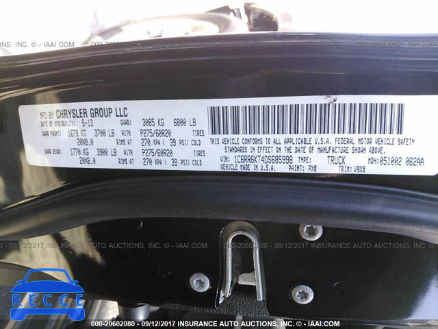 2013 RAM 1500 1C6RR6KT4DS685998 image 8