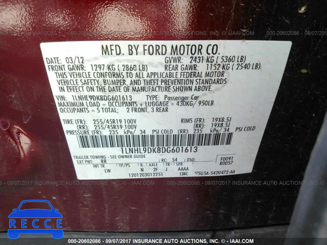 2013 Lincoln MKS 1LNHL9DK8DG601613 Bild 8