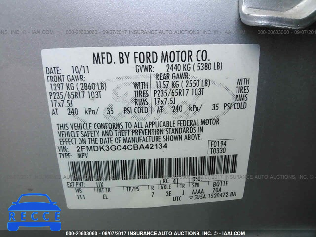 2012 Ford Edge 2FMDK3GC4CBA42134 image 8