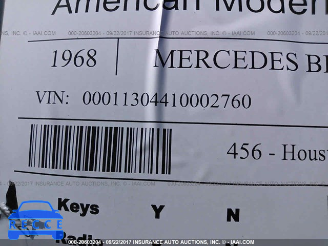 1968 MERCEDES BENZ 280 11304410002760 зображення 8