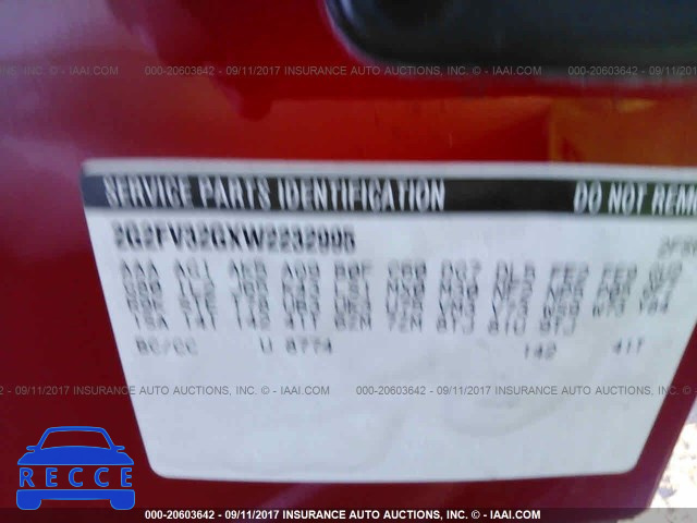 1998 Pontiac Firebird 2G2FV32GXW2232995 зображення 8