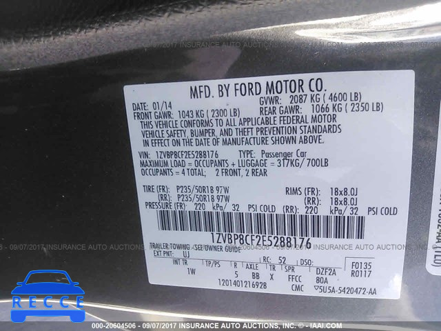 2014 Ford Mustang 1ZVBP8CF2E5288176 image 8