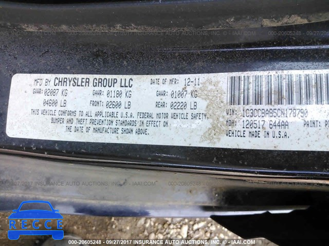 2012 Chrysler 200 1C3CCBAB5CN178790 зображення 8