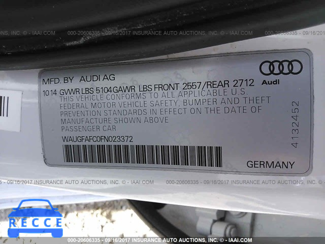 2015 Audi A6 PREMIUM PLUS WAUGFAFC0FN023372 зображення 8