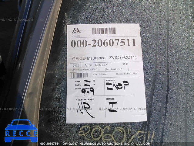 2012 Mercedes-benz SLK WDDPK5HA1CF008893 image 6