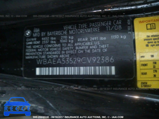 2009 BMW 650 I WBAEA53529CV92386 image 8