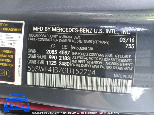 2016 Mercedes-benz C 300 55SWF4JB7GU152724 image 8