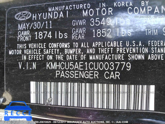 2012 Hyundai Accent KMHCU5AE1CU003779 image 8