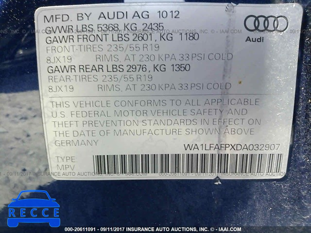 2013 Audi Q5 PREMIUM PLUS WA1LFAFPXDA032907 зображення 8