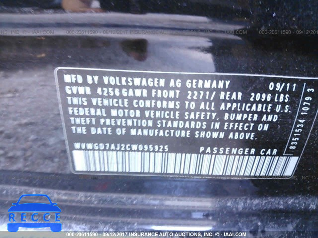 2012 Volkswagen GTI WVWGD7AJ2CW095925 image 8