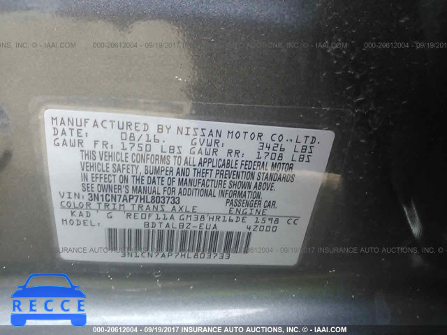 2017 NISSAN VERSA 3N1CN7AP7HL803733 image 8