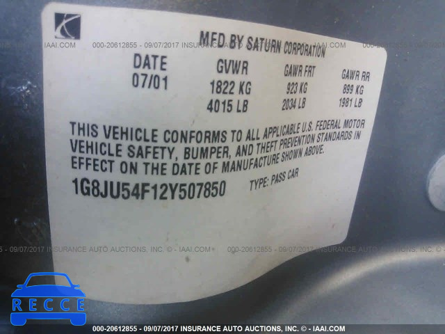2002 Saturn L200 1G8JU54F12Y507850 image 8