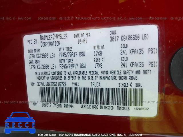 2002 Dodge RAM 1500 3D7HU18Z32G116720 image 8