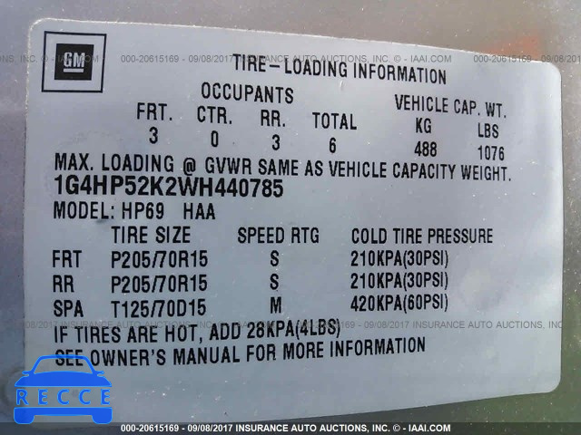 1998 Buick Lesabre 1G4HP52K2WH440785 image 8