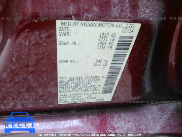 2014 Nissan Altima 1N4AL3AP9EN351465 image 8