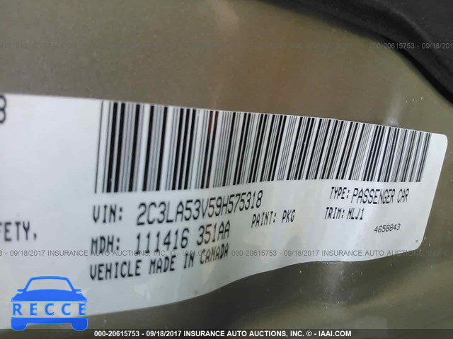 2009 Chrysler 300 2C3LA53V59H575318 image 8