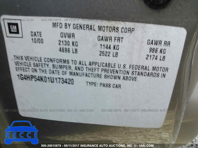 2001 Buick Lesabre 1G4HP54K01U173420 image 8