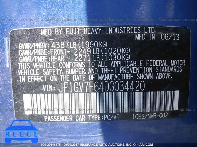 2013 Subaru Impreza WRX JF1GV7F64DG034420 image 8