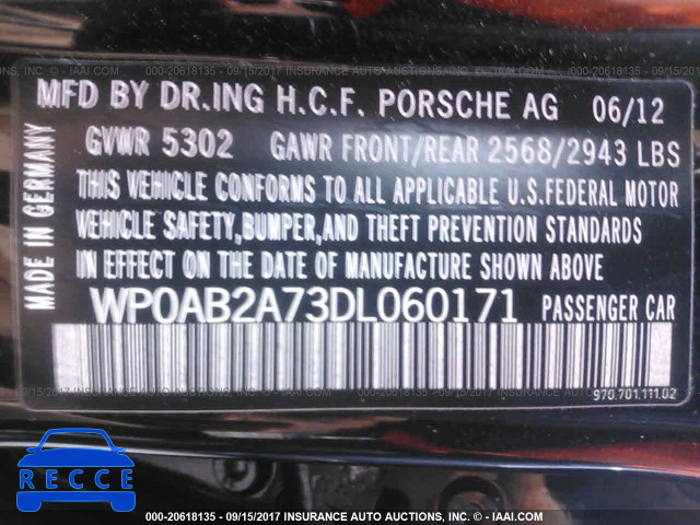 2013 Porsche Panamera WP0AB2A73DL060171 image 8