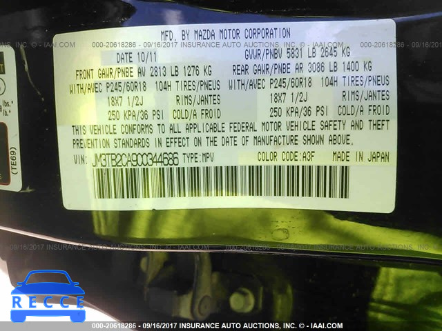 2012 Mazda CX-9 JM3TB2CA9C0344686 image 8