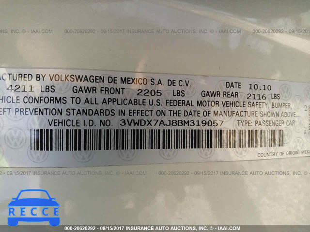 2011 Volkswagen Jetta 3VWDX7AJ8BM319057 Bild 8