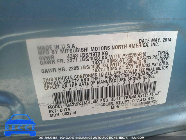 2014 Mitsubishi Outlander Sport ES 4A4AP3AU0EE030508 Bild 8