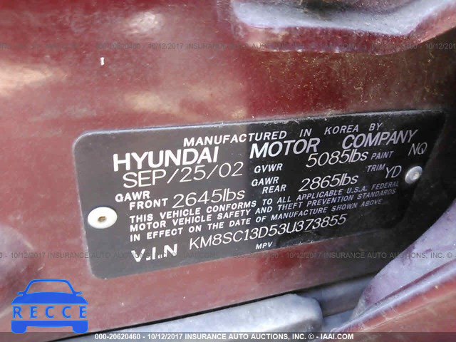 2003 Hyundai Santa Fe KM8SC13D53U373855 image 8