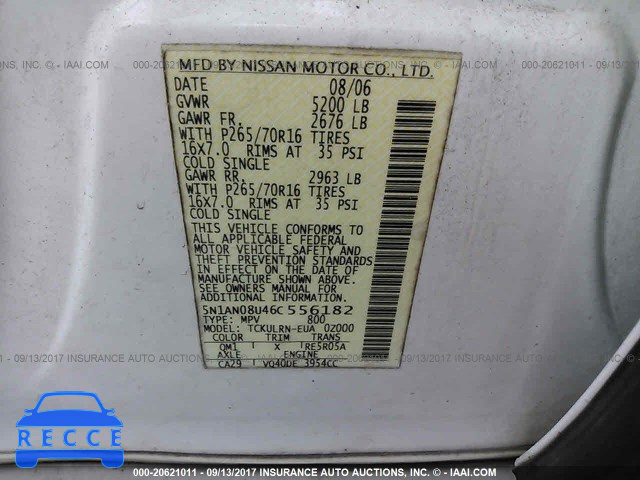 2006 Nissan Xterra 5N1AN08U46C556182 image 8