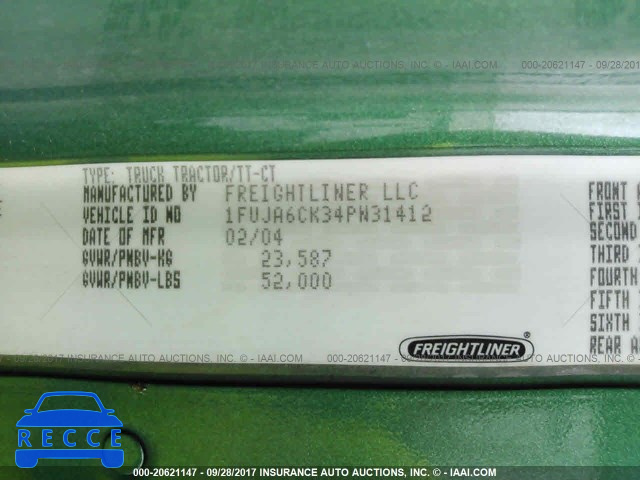 2004 FREIGHTLINER COLUMBIA 1FUJA6CK34PN31412 image 9