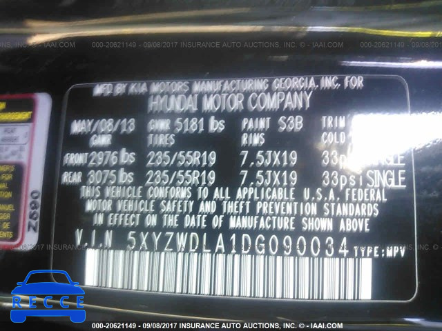 2013 Hyundai Santa Fe Sport 5XYZWDLA1DG090034 image 8