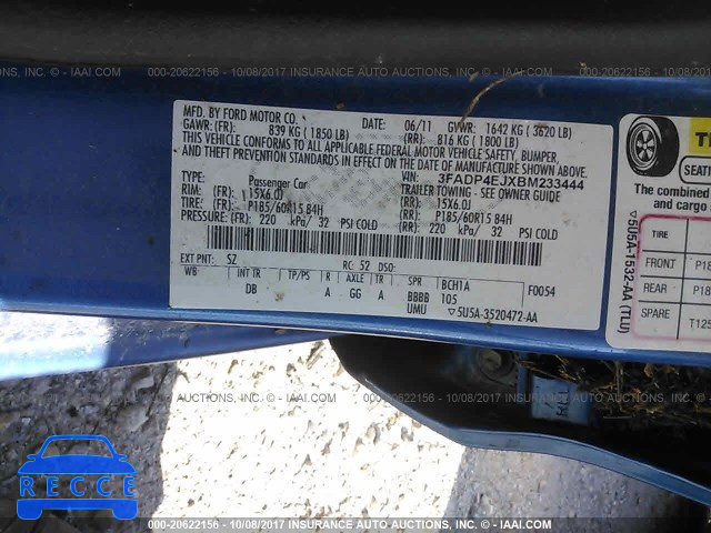 2011 Ford Fiesta 3FADP4EJXBM233444 image 8