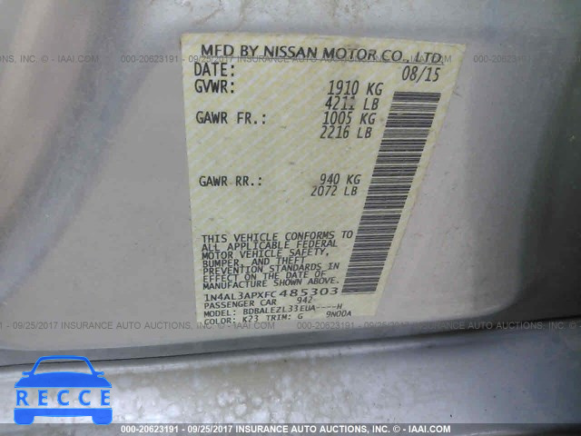 2015 Nissan Altima 1N4AL3APXFC485303 image 8