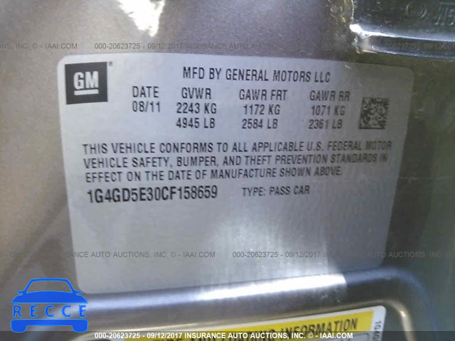 2012 Buick Lacrosse 1G4GD5E30CF158659 image 8