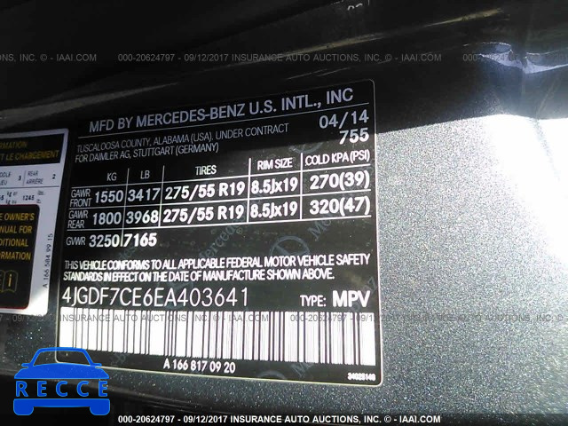 2014 Mercedes-benz GL 450 4MATIC 4JGDF7CE6EA403641 image 8