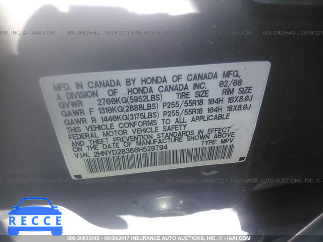 2008 Acura MDX 2HNYD28368H529794 image 8