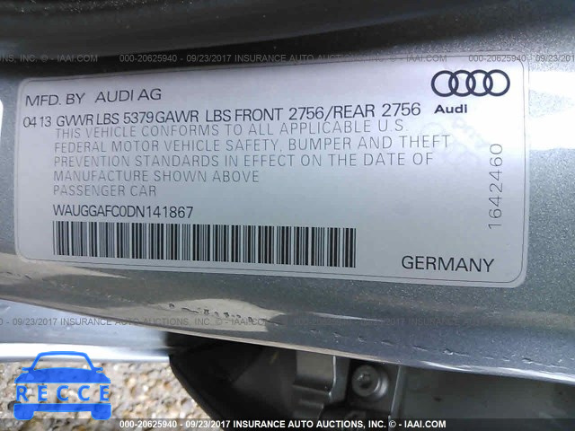 2013 Audi A6 PREMIUM PLUS WAUGGAFC0DN141867 image 8