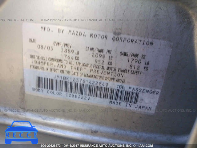 2006 Mazda 3 S JM1BK123761422849 image 8