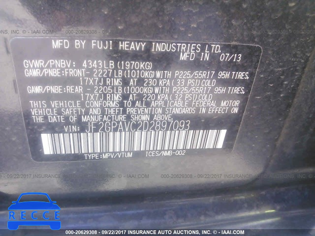 2013 Subaru Xv Crosstrek JF2GPAVC2D2897093 image 8