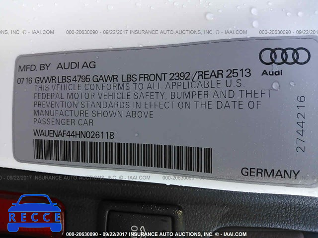 2017 AUDI A4 WAUENAF44HN026118 Bild 8